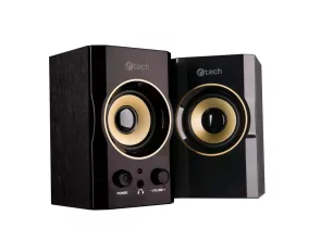 C-Tech SPK-11, 2.0, Wood, Black-Gold, Jack/USB